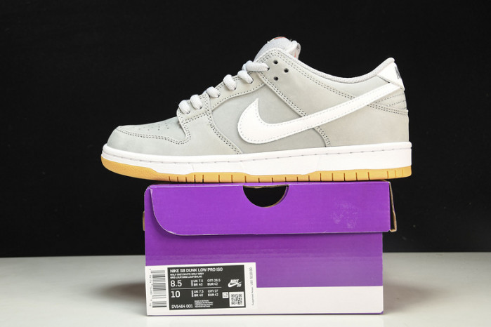 nike sb dunk low pro iso orange label wolf grey gum dv5464-001