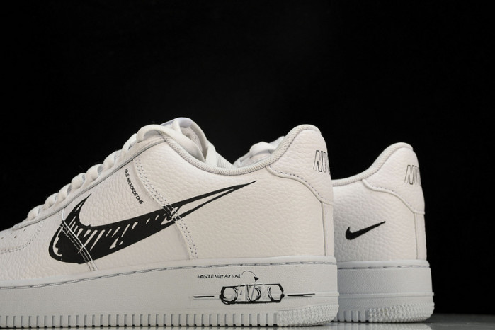 nike air force 1 low sketch white black - cw7581-101