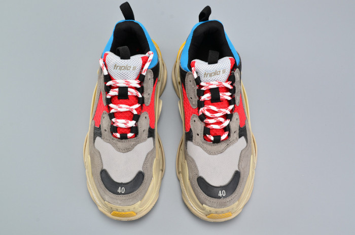 bl triple s trainer red/ blue/ yellof 490673-w06e3-4365