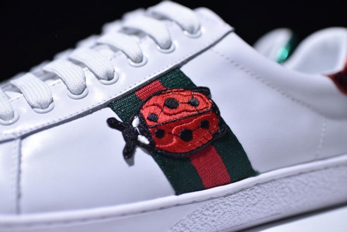 gc ace embroidered low-top sneaker with ladybird