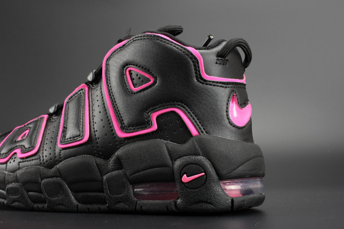 nike air more uptempo gs “hyper pink” black/ pink womens 415082-003