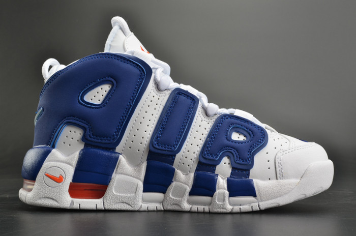 nike air more uptempo “knicks” white/deep royal blue womens 415082-103